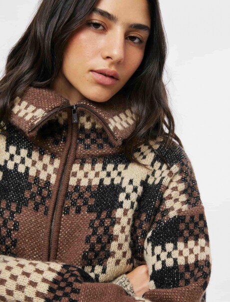 CAMPERA CON CUELLO - MARRÓN MARRÓN