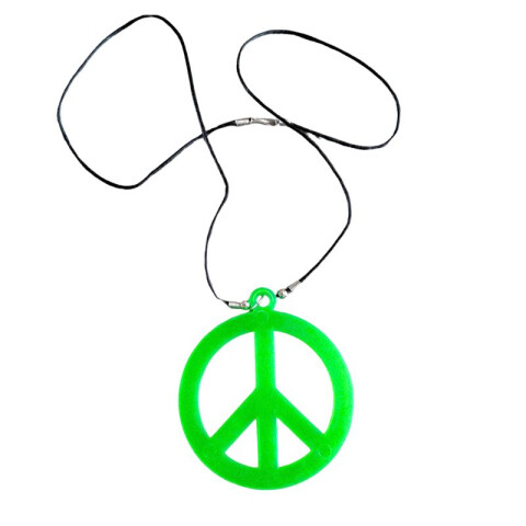 Collar Neon Simbolo de la Paz Verde