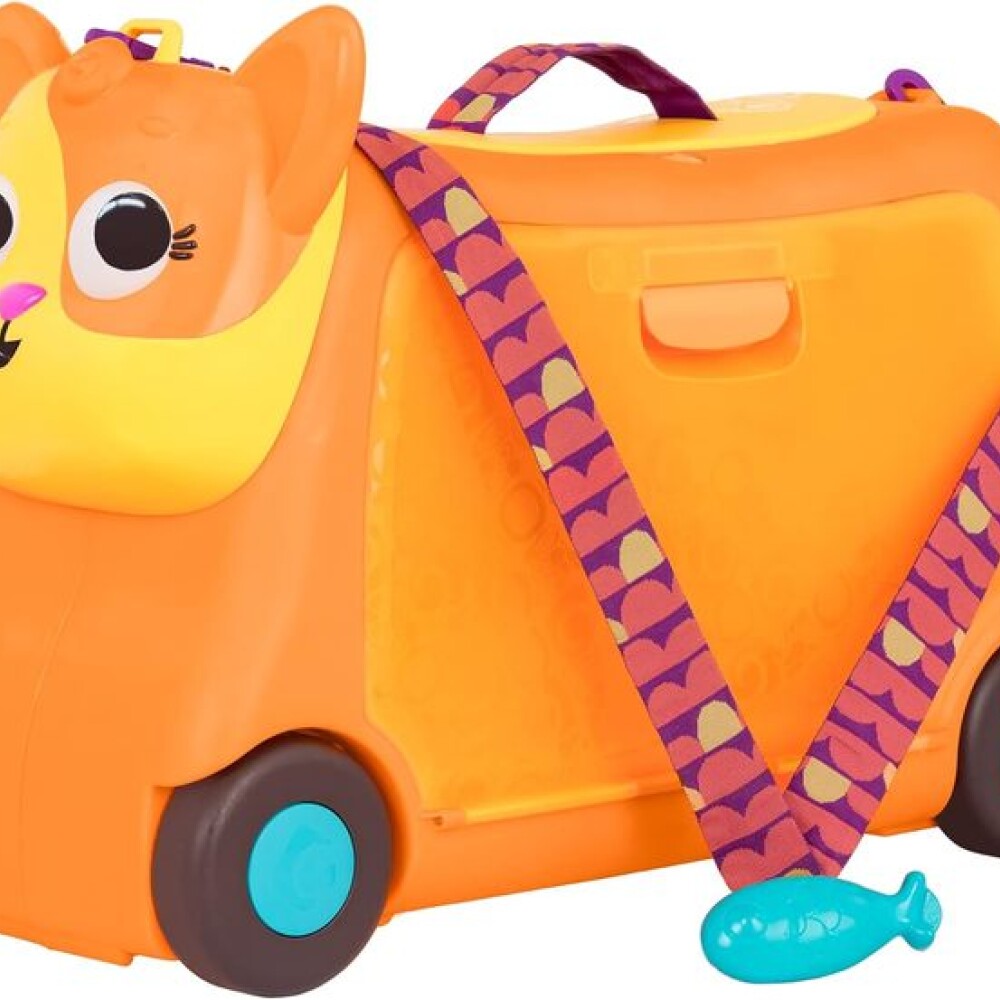 valija 2 en 1 buggy b toys gatito naranja