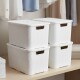 Set x4 cajas organizadoras simil ratán 15 lts BLANCO