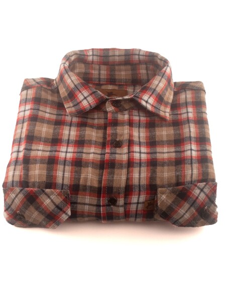 Camisa Viyela Unisex Marron y roja