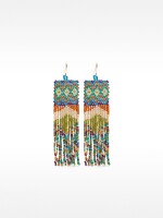 Pendientes Largos Étnicos Multicolor multicolor