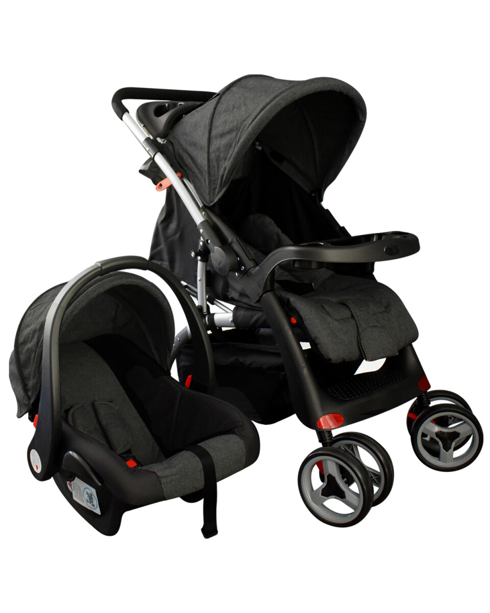 Coche de bebé Premium Lumax con asiento para auto - Negro 
