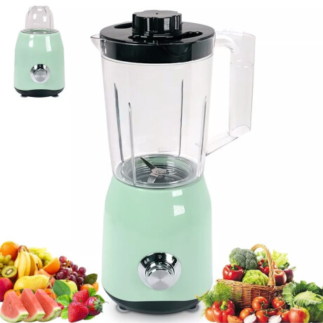 Licuadora c/ Mixer Jarra Plástica 1.5L 1500W c/2 Vel + Pulso Verde Claro