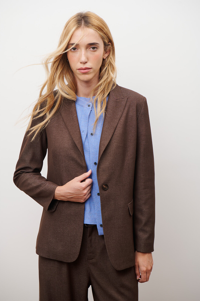 BLAZER JEAN TEXTIL MARRON