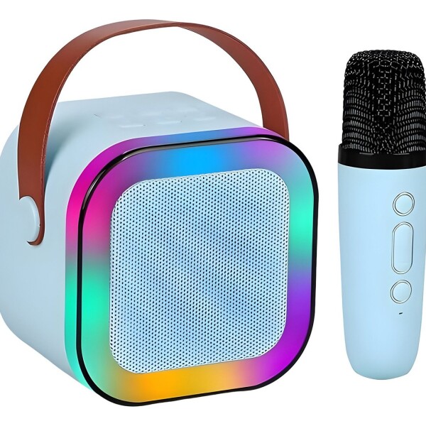 Parlante Karaoke Bluetooth Luces RGB Con Micrófono Portable® Variante Color Azul