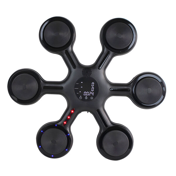 Máquina De Boxeo Bluetooth Música Luces + Guantes Entrena Color Negro