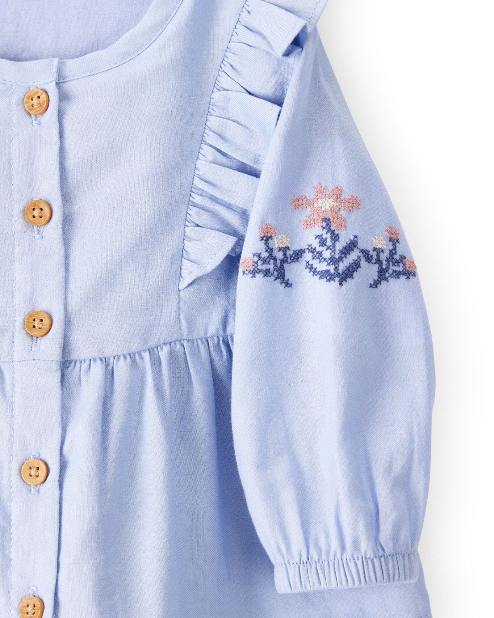 Bulsa de algodón, con bordado floral Bulsa de algodón, con bordado floral