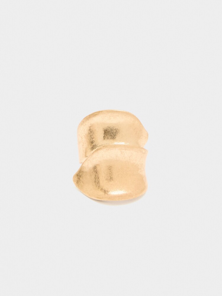 Anillo Cruzado Con Relieve dorado