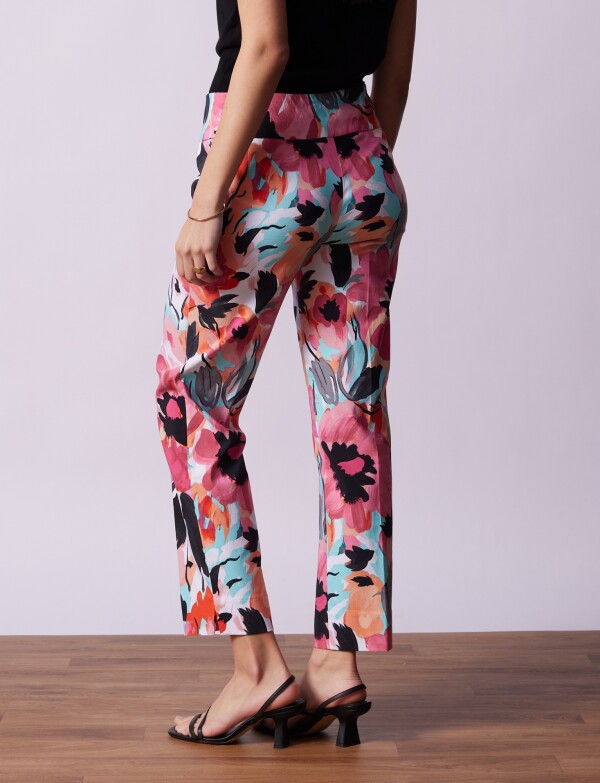Pantalon Print MULTI/ROSA
