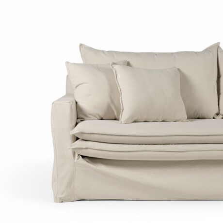 Sofá Gin con Funda - Tela Rústica - 3 cuerpos TD5260-1635 (Beige)