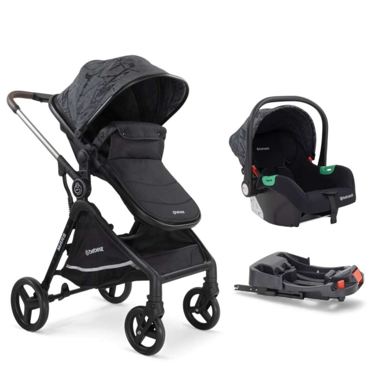 Bebesit Travel System Mars Lx Baby Silla I-Size + Base Isofix - Naranja 