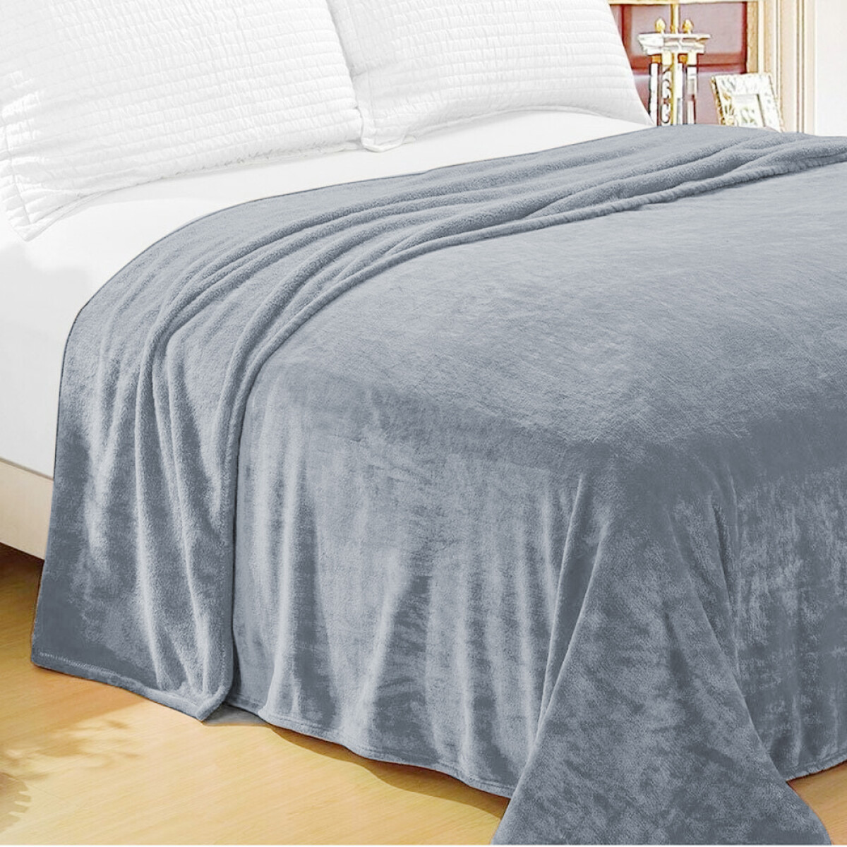 Frazada Flannel 1 Plazas Home Class 150 x 240 cm - AZUL PIEDRA 