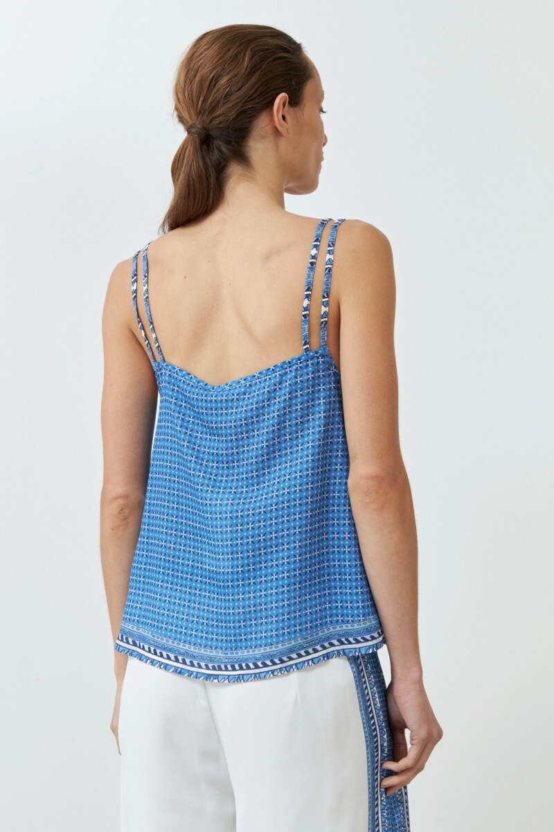 Top bretel fino estampado azul