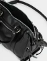Bowling Boho Cartera Bowling Con Flecos - Negro