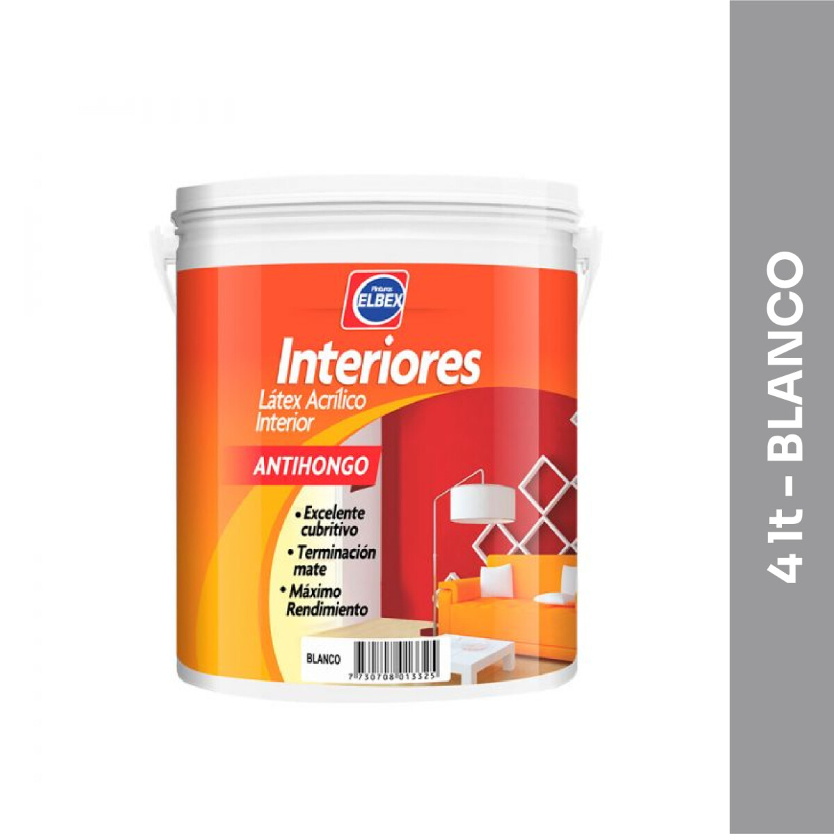 Pintura látex acrílica para Interiores Elbex - 4 lt 