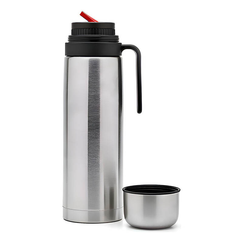 TERMO 1 LITRO ACERO INOXIDABLE DOBLE CAPA CON MANIJA PICO CEBADOR ROJO TERMO 1 LITRO ACERO INOXIDABLE DOBLE CAPA CON MANIJA PICO CEBADOR ROJO