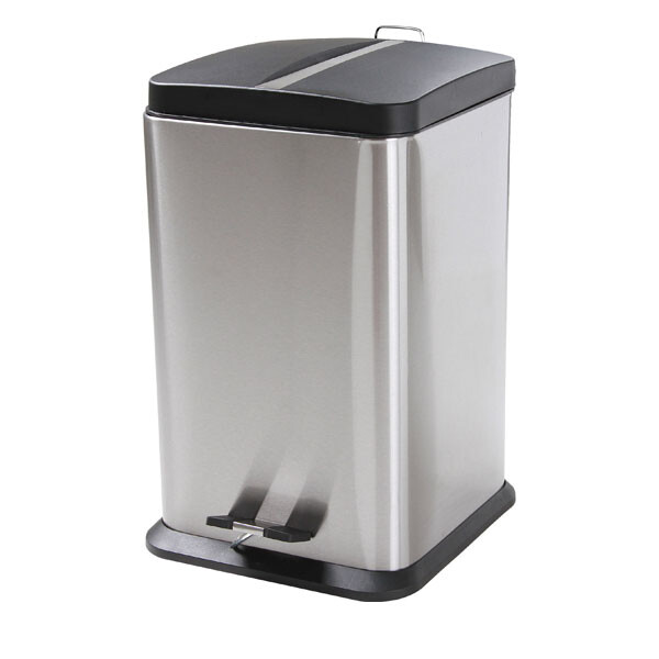 TARRO RESIDUOS CUADRADO AC.INOX 20 LT 33,5X29X45 CM JASPE Gris