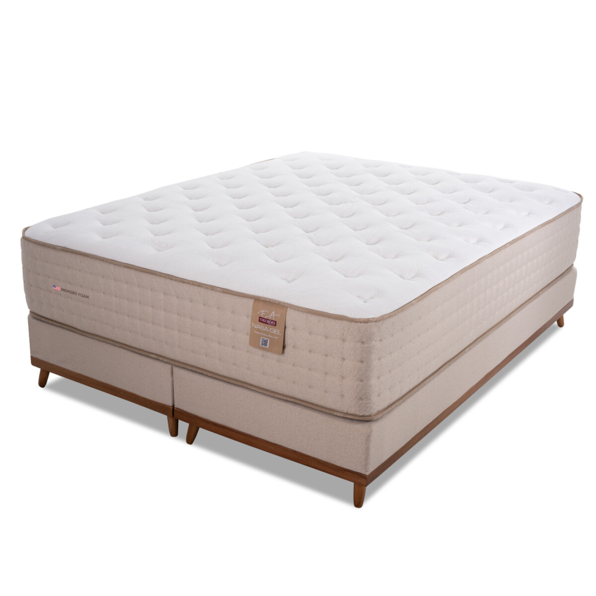 Conjunto Sommier + Colchón Nasa gel Extra King 193x203x36 
