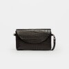 Mini bag Viena en cuero croco bridge Negro