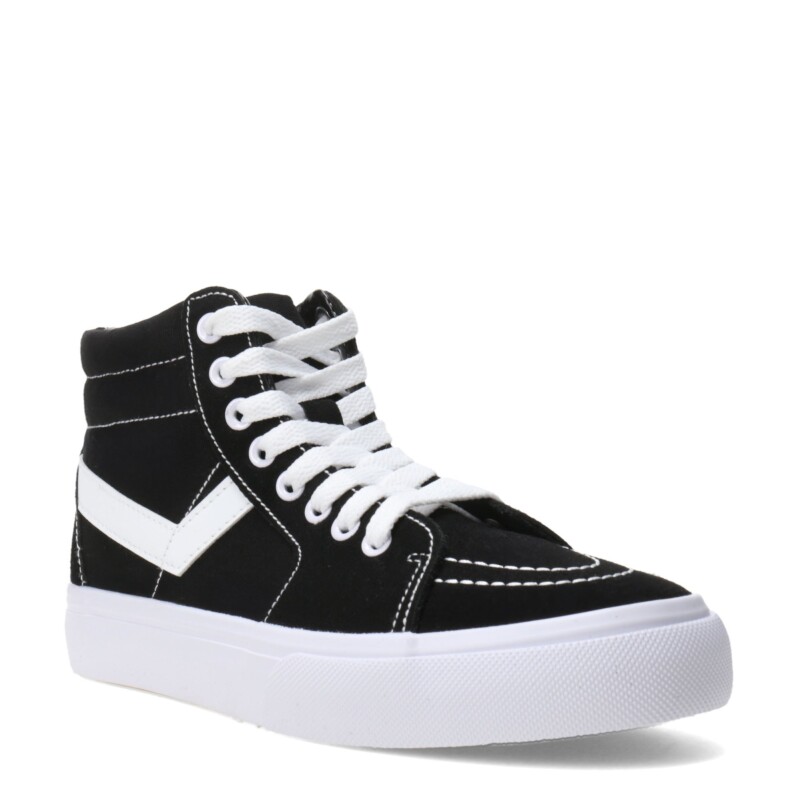Botas de Mujer PONY Casual Lona Negro - Blanco