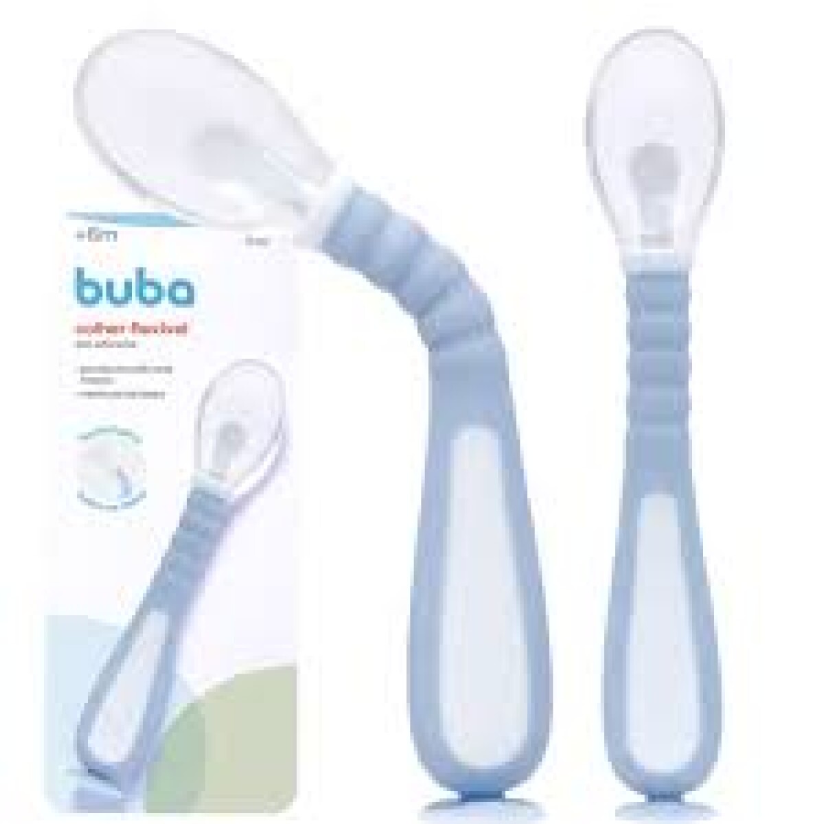 Cuchara flexible con ventosa BUBA - celeste 