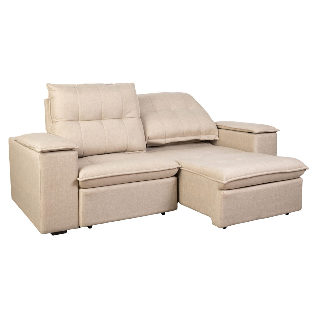 SOFA RETRACTIL 3 CUERPOS TELA NATURAL-BEIGE ATLANTA BEIGE