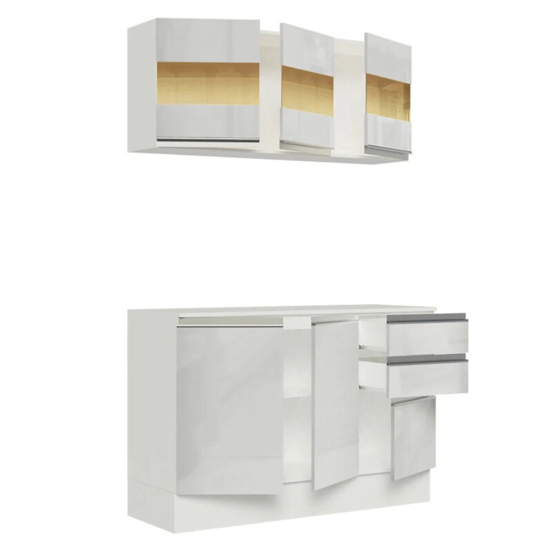 Mueble de cocina y encimera compacta Lumax MDF 120cm blanco Mueble de cocina y encimera compacta Lumax MDF 120cm blanco
