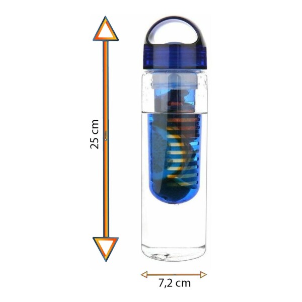 Botella Agua Con Infusor De Rusee 730 Ml Deporte Fruta Color Variante Azul
