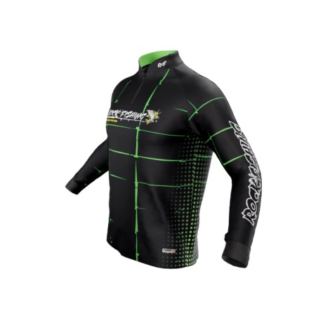 REMERA ROCKFISHING M/LARGA NEGRO/VERDE.- REMERA ROCKFISHING M/LARGA NEGRO/VERDE.-