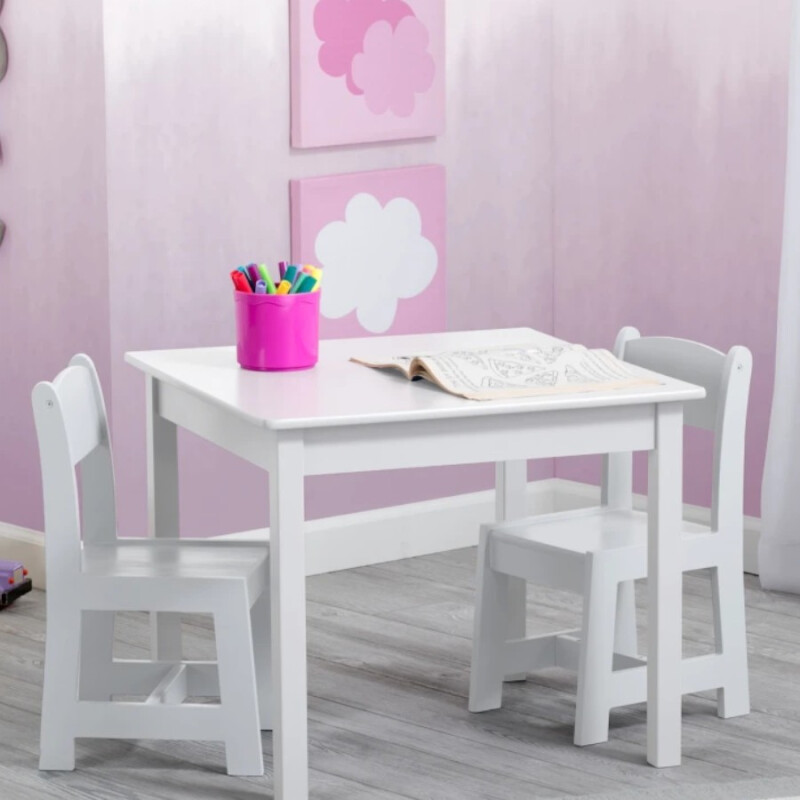 Juego mesa y 2 sillas infantil blanco Juego mesa y 2 sillas infantil blanco