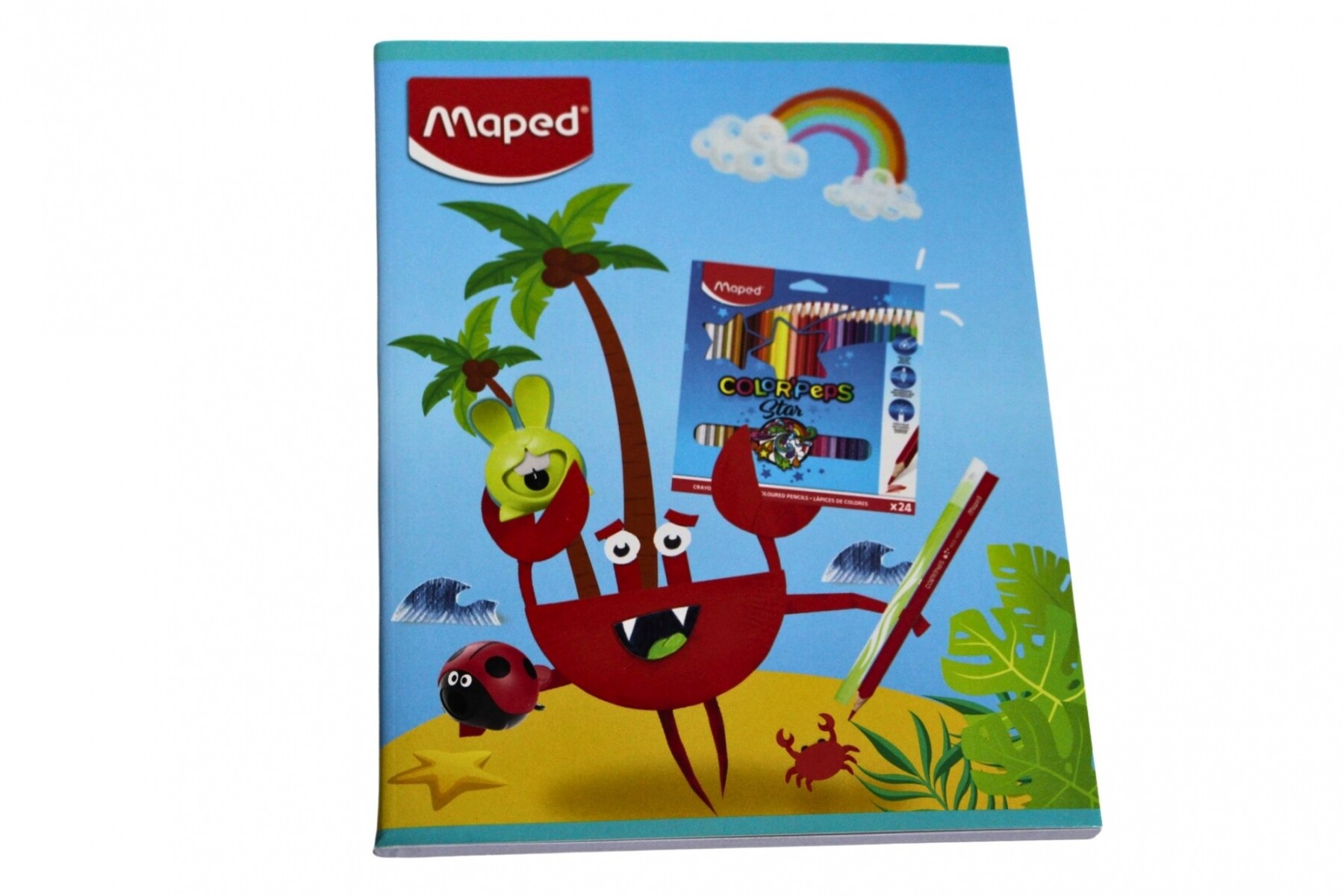CUADERNO MAPED RAYADO DE 96 HOJAS - TAPA CANGREJO 