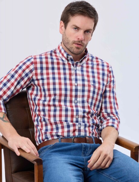 CAMISA SPORT A CUADROS Rojo