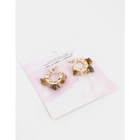 Argollas Con Piedra Dorado