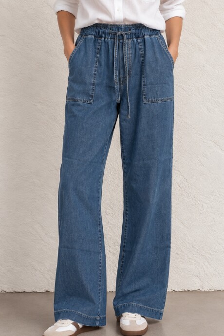 outlet Pantalon Denim azul