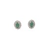 Caravanas Oval-Plata 925-Piedra Esmeralda y zirconia-CA3366 conpiedra