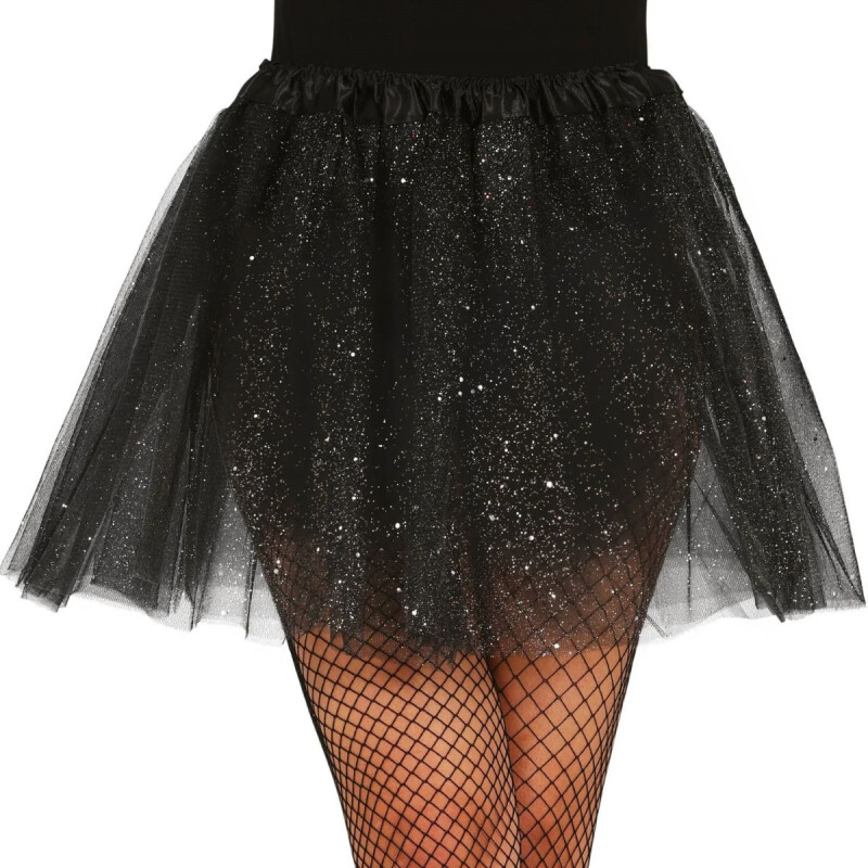 TUTU 30 cm Negro con Brillos
