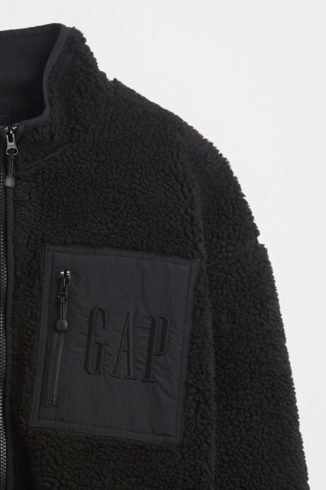 Canguro Con Cierre Polar Logo Gap Hombre True Black