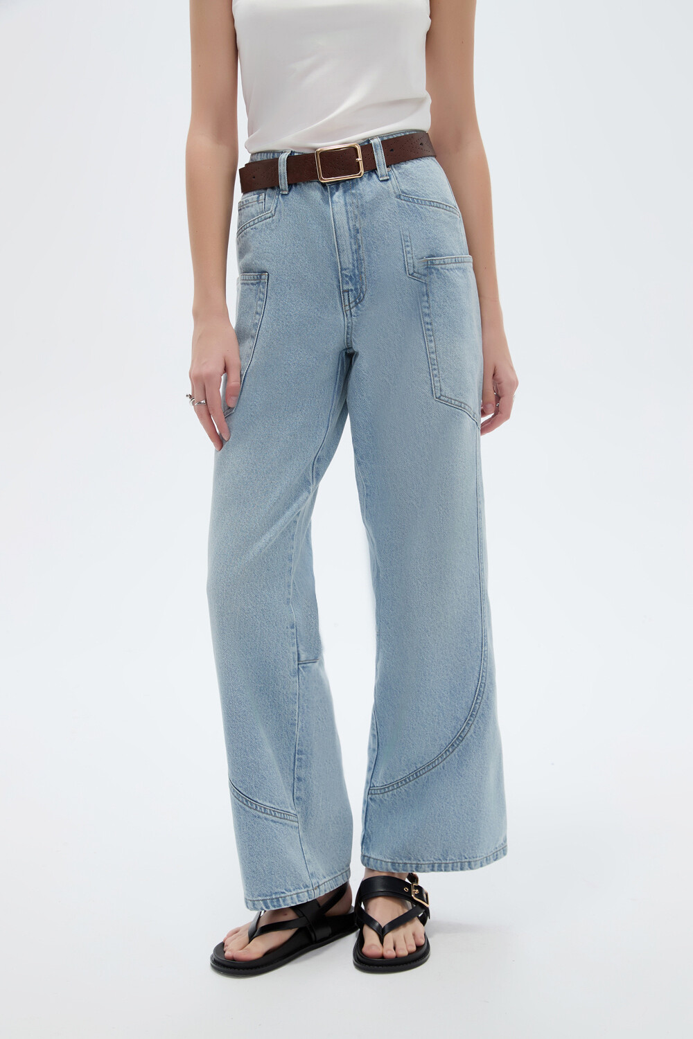 Pantalon Avilor Celeste Grisaceo