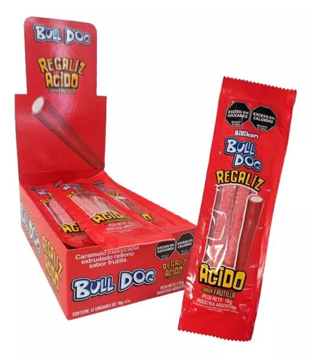 Goma Regaliz Bull Dog x 12 - Frutilla 