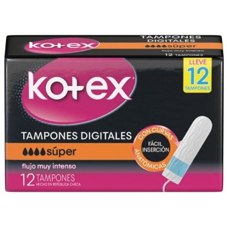 KOTEX TAMPONES SUPER 12 UNIDADES KOTEX TAMPONES SUPER 12 UNIDADES