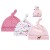 Gorro Para Bebé Recién Nacido x3 100% Algodón Con Nudo Rosa 1