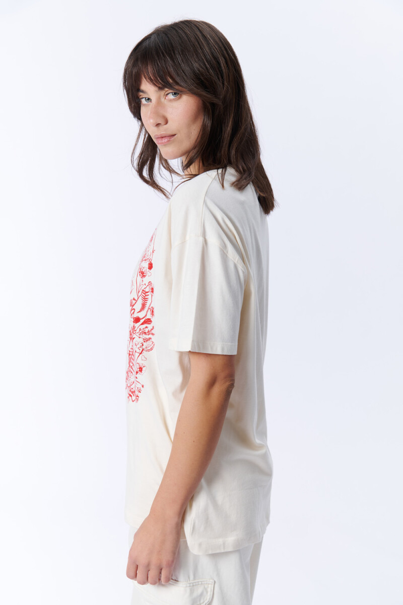 Remera manga corta oversize Estampa All blanca