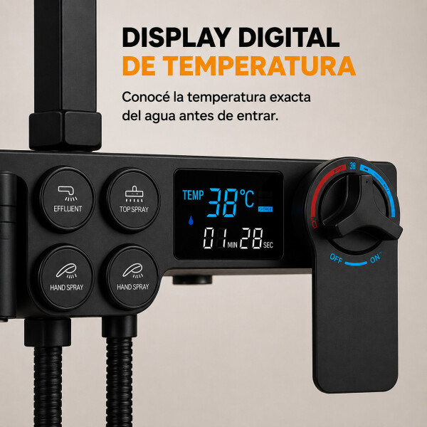 Duchero Barral Exterior Monocomando Baño Display Temperatura Duchero Barral Exterior Monocomando Baño Display Temperatura