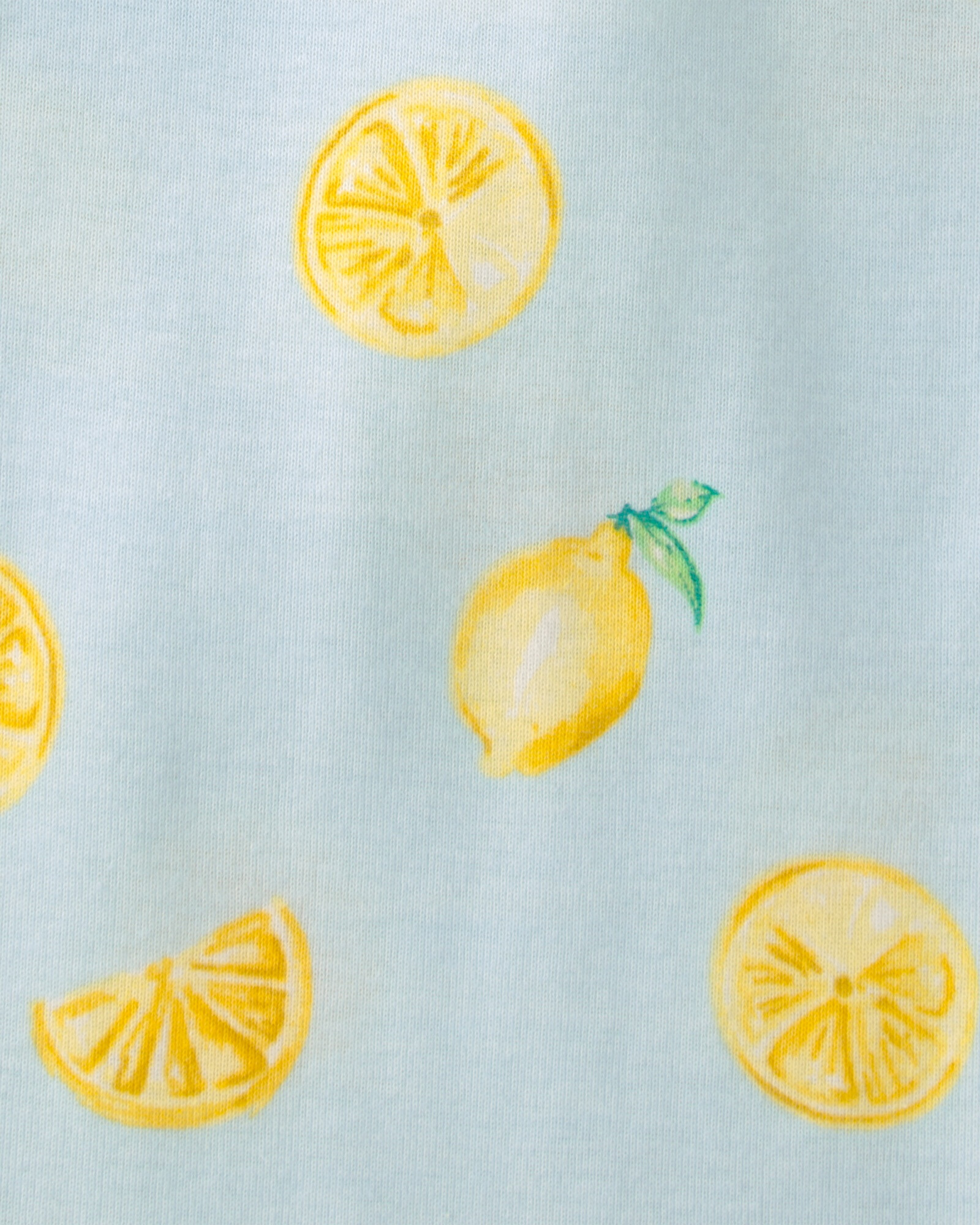 Pijama cuatro piezas de algodón, diseño limones. Talles 6-10 Sin color