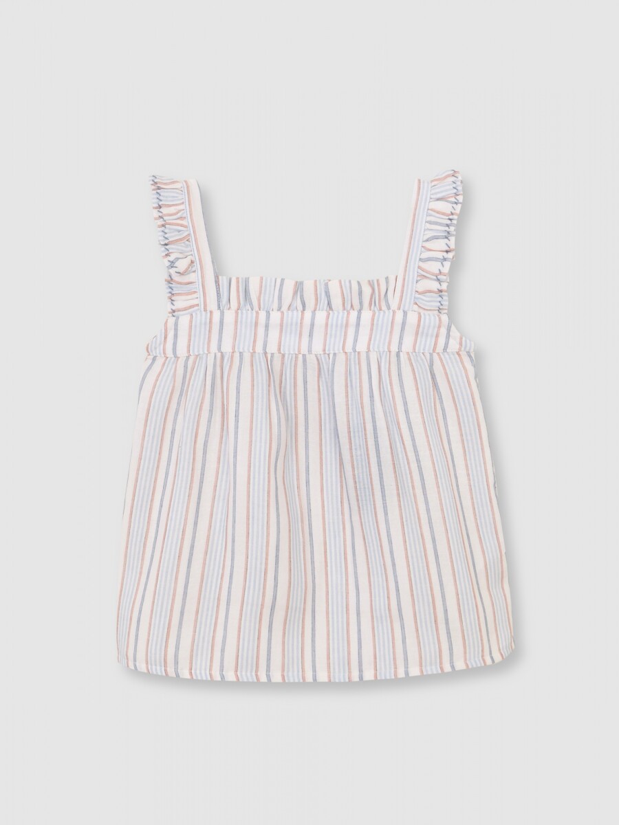 Pijama Estampado Rayas Azul