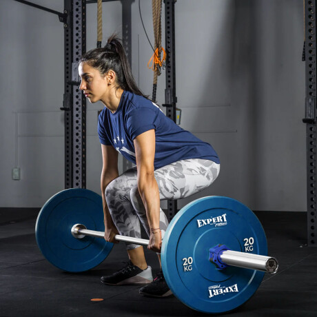 Disco Olímpico 20Kg Expert Revestido En Goma C/ Aro Metal Pesa P/ Barras Fit014006-20k