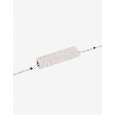 Collar Corto De Acero Con Dijes Cúbicos Plateado