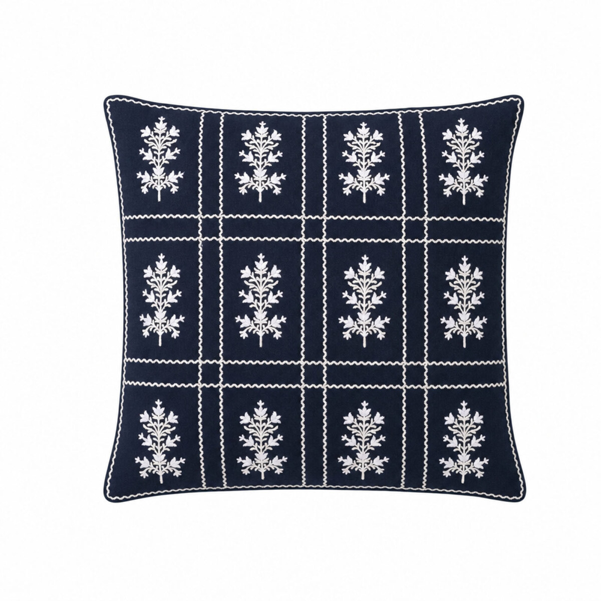 ALMOHADÓN EMBRO COTTON LINEN - LINO-Y-ALGODON AZUL COTTAGE MARINO 