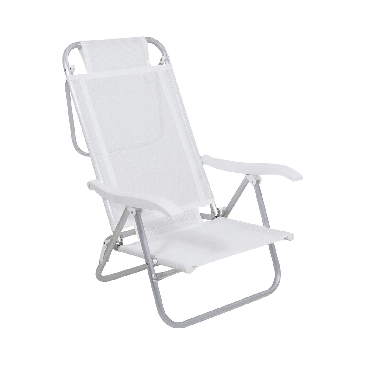 Silla Plegable de Aluminio 6 Posición - BLANCO 